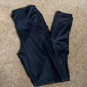 Black Leggings, Mesh Sides